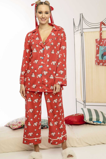 SET HOME WEAR (RED BLOSSOM)