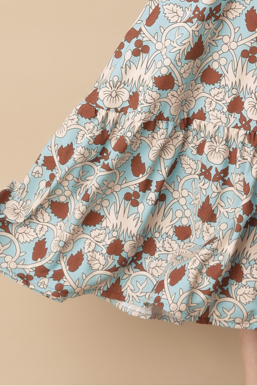 LUCIA DRESS (MENT/BROWN)