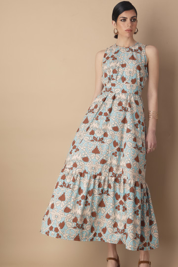 LUCIA DRESS (MENT/BROWN)