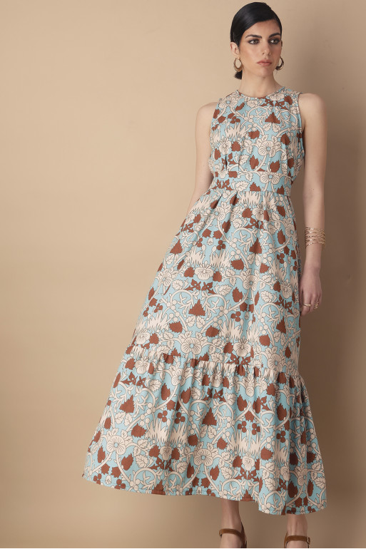 LUCIA DRESS (MENT/BROWN)