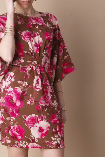 RENATA (BROWN/ PINK) dress