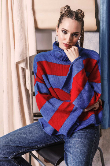 DAISY KNIT (RED/BLUE)