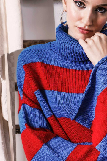 DAISY KNIT (RED/BLUE)